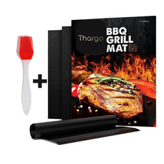 Thargo - BBQ Grill Mat  Set Van 3 Stuks met  GRATIS Kwastje -  40x33cm